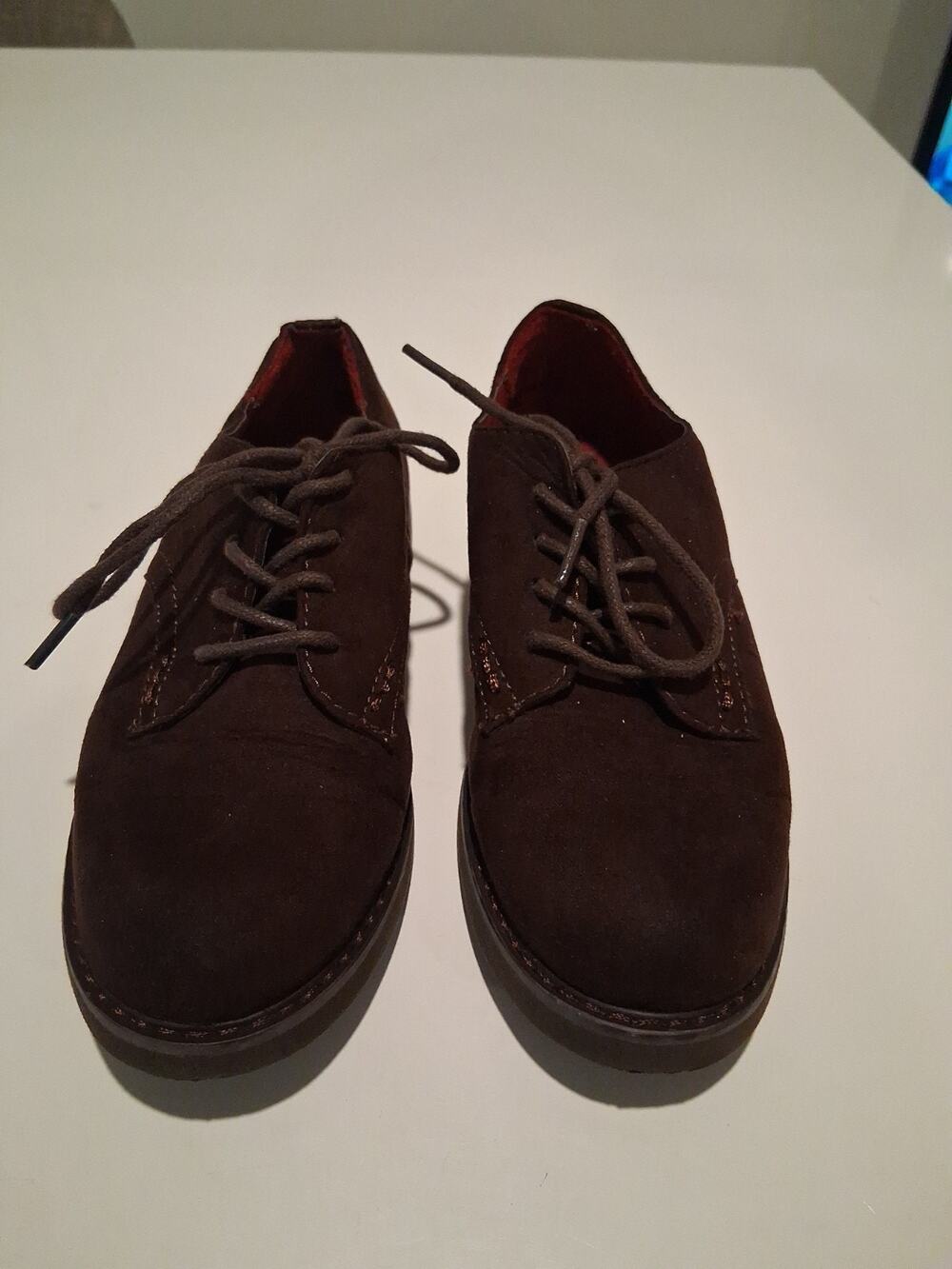 Cole Haan Boys Lil Shane Brown Suede Oxford Dress Shoes Size 11 Toddler